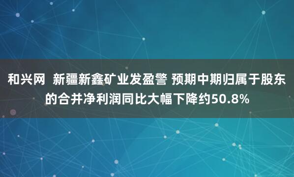 和兴网  新疆新鑫矿业发盈警 预期中期归属于股东的合并净利润同比大幅下降约50.8%