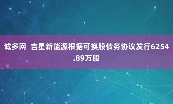 诚多网  吉星新能源根据可换股债务协议发行6254.89万股